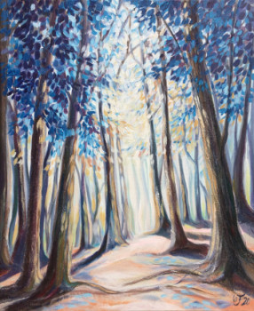 Œuvre contemporaine nommée « Sous-bois au rêve bleu », Réalisée par CHRISTEL FRéON