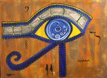 Œuvre contemporaine nommée « oeil d'Horus 1 », Réalisée par ASZOOM