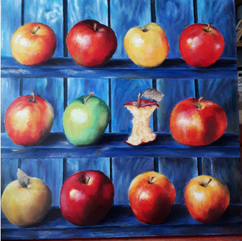 Œuvre contemporaine nommée « Pommes, pommes, pommes... », Réalisée par ELLEDITLIANE