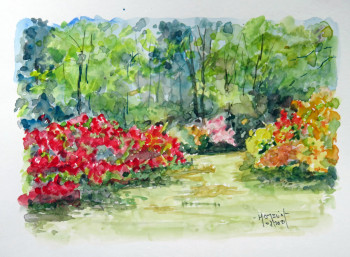 Œuvre contemporaine nommée « La parc floral de Boutiguery (cv283) », Réalisée par MICHEL HAMELIN