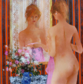 Œuvre contemporaine nommée « devant le miroir », Réalisée par JUTAND