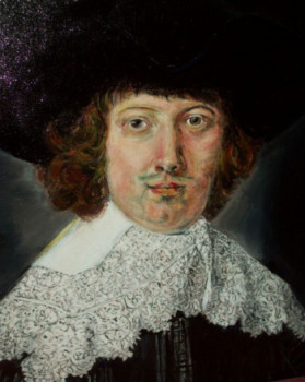 Œuvre contemporaine nommée « "Portrait Rembrandt de Maerten Soolmans"1636 », Réalisée par MICHEL