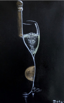 Œuvre contemporaine nommée « Bulles et champagne », Réalisée par PATRICIA DELEY