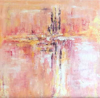 Œuvre contemporaine nommée « Abstraction rose/orange », Réalisée par PATRICIA DELEY