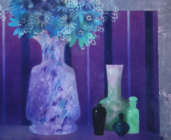 Œuvre contemporaine nommée « vase sur fond violet », Réalisée par JUTAND
