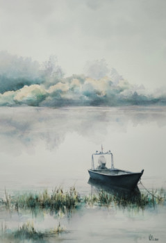 Œuvre contemporaine nommée « Barque, baie de Pommelin », Réalisée par VAL.H