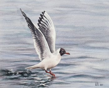 Œuvre contemporaine nommée « La Mouette », Réalisée par VAL.H