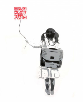 Œuvre contemporaine nommée « Little girl with QR code », Réalisée par CHARLOTTE PARENTEAU-DENOEL