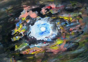 Œuvre contemporaine nommée « La lune », Réalisée par NADIA VIGUIER