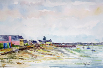 Œuvre contemporaine nommée « annexes rangées contre l'abri du marin à l'Ile Tudy », Réalisée par MICHEL HAMELIN