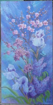 Œuvre contemporaine nommée « composition: Fleurs printanières », Réalisée par AMALIA MEREU