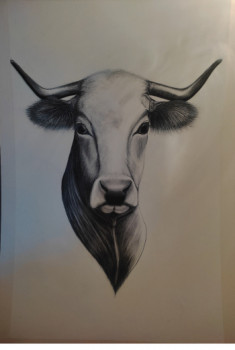 Œuvre contemporaine nommée « Vache aubrac », Réalisée par WOODY