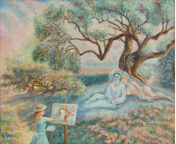 Œuvre contemporaine nommée « Auguste Renoir revient "Aux Colettes" », Réalisée par AMALIA MEREU