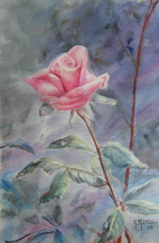Œuvre contemporaine nommée « La rose d'un matin gris. Pour ma mère », Réalisée par AMALIA MEREU
