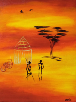 Œuvre contemporaine nommée « Terre d'Afrique 1 », Réalisée par HARTIE