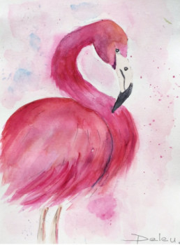 Œuvre contemporaine nommée « Flamant rose », Réalisée par PATRICIA DELEY