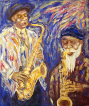Œuvre contemporaine nommée « Duo de sax », Réalisée par POMMEZ