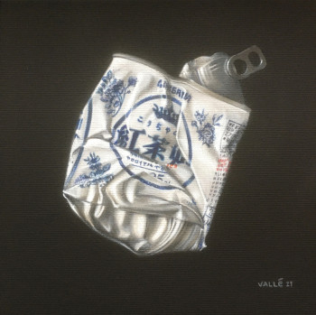 Œuvre contemporaine nommée « Crushed milk tea can », Réalisée par DIDIER VALLé