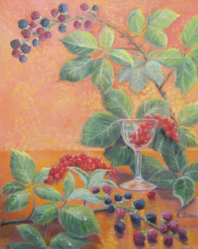 Œuvre contemporaine nommée « Branches de mûriers et groseilles », Réalisée par AMALIA MEREU