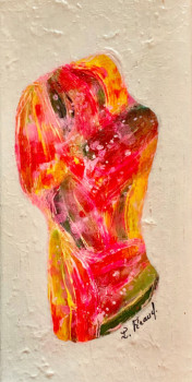 Œuvre contemporaine nommée « Peinture abstraite acrylique décorative Les amoureux », Réalisée par FLORENCE FéRAUD-AIGLIN