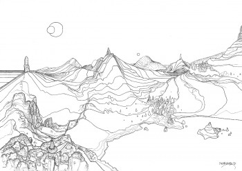 Œuvre contemporaine nommée « Les fantaisies topographique (n°1) », Réalisée par NICO PEARLEYES