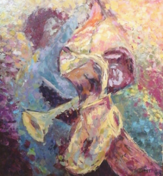 Œuvre contemporaine nommée « Le sax et la trompette », Réalisée par POMMEZ