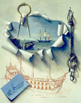 Œuvre contemporaine nommée « Dessin déchiré d'un bateau », Réalisée par MICHEL CHEVRETEAU