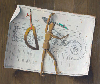 Œuvre contemporaine nommée « Chapiteau ionique », Réalisée par MICHEL CHEVRETEAU