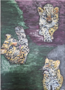 Œuvre contemporaine nommée « Grace féline », Réalisée par CATY OCCO
