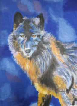 Œuvre contemporaine nommée « Regard de loup », Réalisée par CATY OCCO