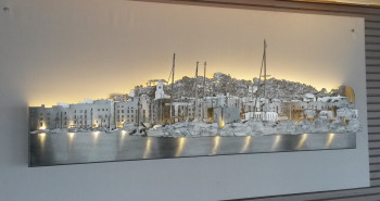 Œuvre contemporaine nommée « Le Port de St Tropez », Réalisée par JEAN-LUC NEGRO