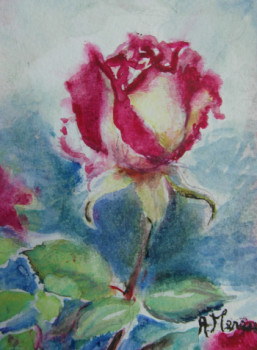 Œuvre contemporaine nommée « Bouton de rose bicolore », Réalisée par AMALIA MEREU