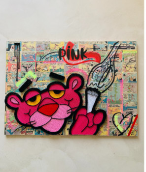 Œuvre contemporaine nommée « Stoned Panther », Réalisée par UNIQUE_POP_ART_STYLE