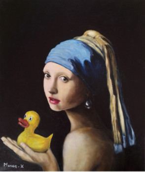 Œuvre contemporaine nommée « La jeune fille au canard de bain », Réalisée par XAVIER MARCQ