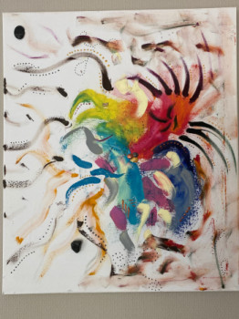 Œuvre contemporaine nommée « Combat de coqs », Réalisée par LACSAP
