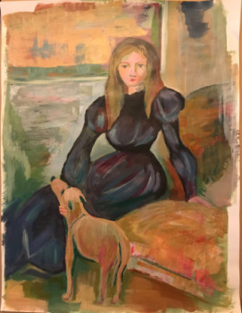 Œuvre contemporaine nommée « Femme au chien », Réalisée par TEDA