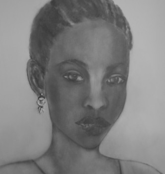 Œuvre contemporaine nommée « Young Black Lady (oeuvre vendue) », Réalisée par ANNE ROUSSEAU