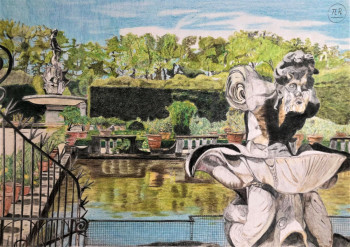 Œuvre contemporaine nommée « Le jardin de Boboli. », Réalisée par PIRDESSINS