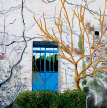 Œuvre contemporaine nommée « Porte bleue », Réalisée par LEPORIARTSTUDIO
