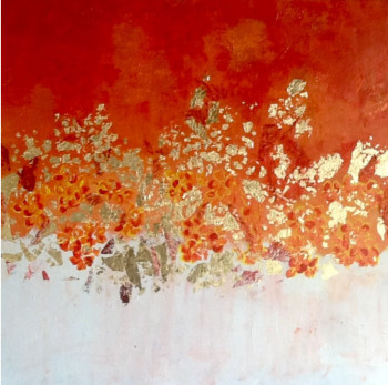 Œuvre contemporaine nommée « Orange et or », Réalisée par PATRICIA DELEY