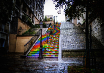 Œuvre contemporaine nommée « Montmartre en marches », Réalisée par CHRISTOPHE LINHART