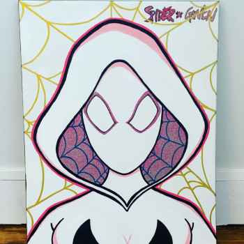 Œuvre contemporaine nommée « Spider gwen », Réalisée par KOCOPOPART