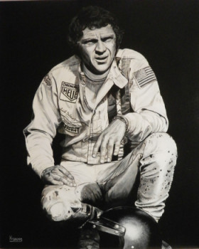 Œuvre contemporaine nommée « STEVE MCQUEEN LE MANS », Réalisée par RICHY WAM K