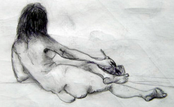 Œuvre contemporaine nommée « Modèle de dos. », Réalisée par MITRA SHAHKAR