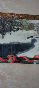 Œuvre contemporaine nommée « Lac en hiver », Réalisée par MARIE-CHRISTINE TRIQUENEAUX