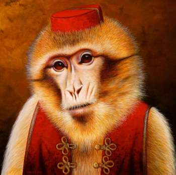Œuvre contemporaine nommée « Macaque Circus », Réalisée par DIDIER VALLé