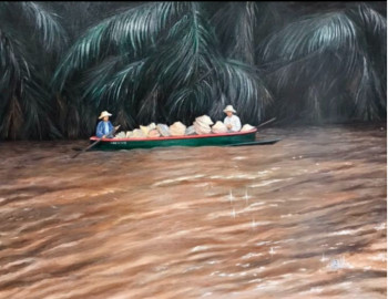 Œuvre contemporaine nommée « Marché flottant (Bangkok 1996) », Réalisée par BILWOUTI