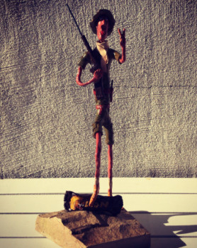 Œuvre contemporaine nommée « YO CHASSEUR DE LION », Réalisée par CHRISTOPHE CARPENTIER