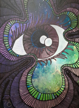 Œuvre contemporaine nommée « Oeil céleste », Réalisée par AA78 (ALISON AZZOLIN)
