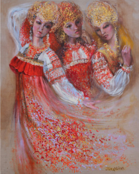 Œuvre contemporaine nommée « Trois pricesses », Réalisée par LIUBOV JURAVLIOVA